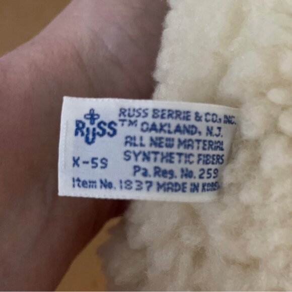 Vintage Russ Berrie Snuggle Teddy Bear Hand Puppet Plush 1986 13 in. New w Tags - Picture 8 of 9